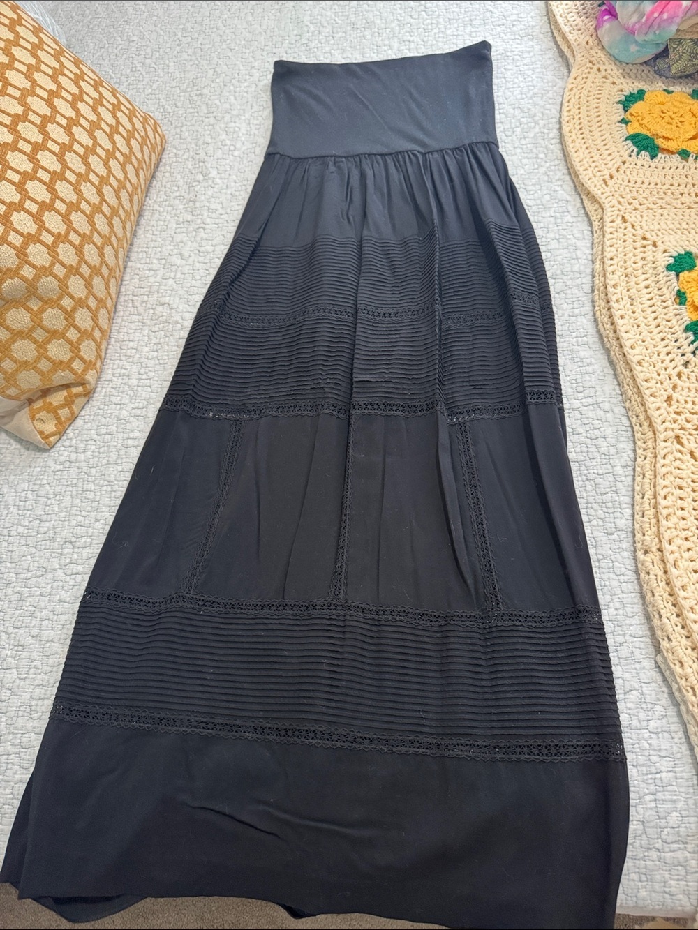 Theory Black Women's Maxi dress - Fold-Over Waist